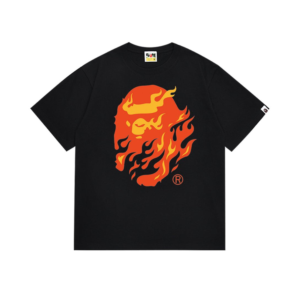 BAPE Flame Ape-Face Graphic Short-Sleeve T-Shirt