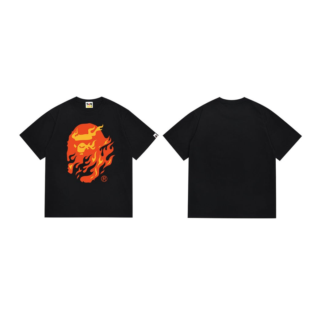 BAPE Flame Ape-Face Graphic Short-Sleeve T-Shirt