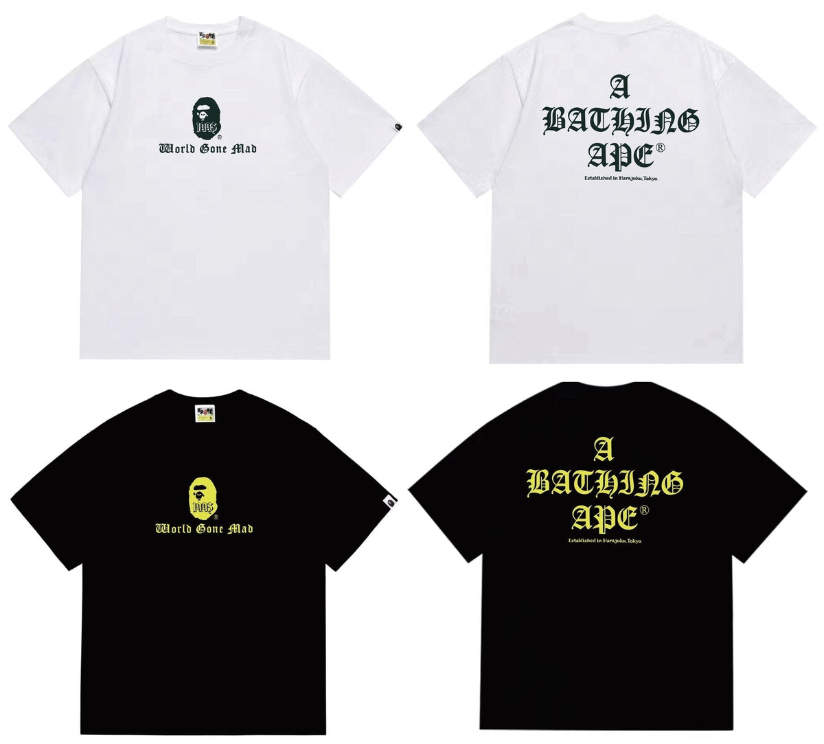 BAPE Ape-Head Front & Back Graphic T-Shirt