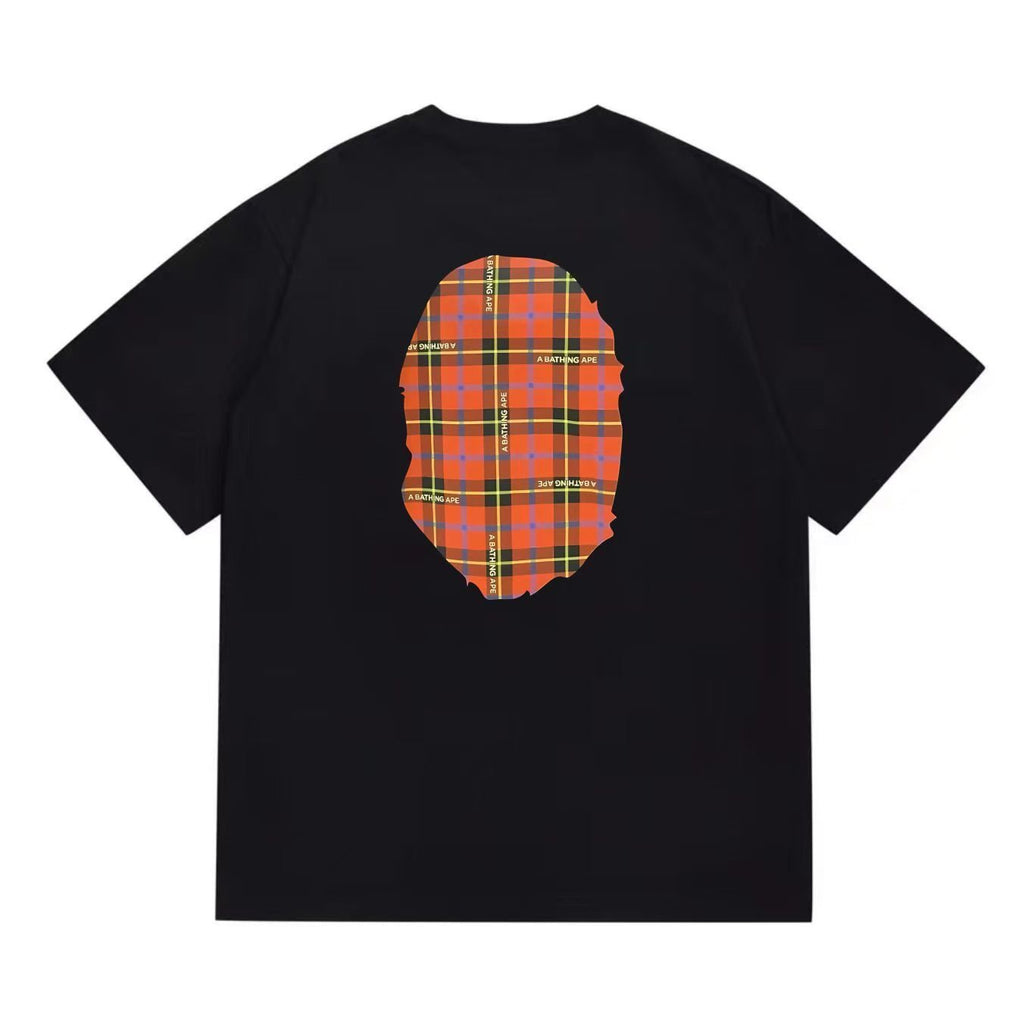 BAPE Plaid Ape-Head Graphic T-Shirt