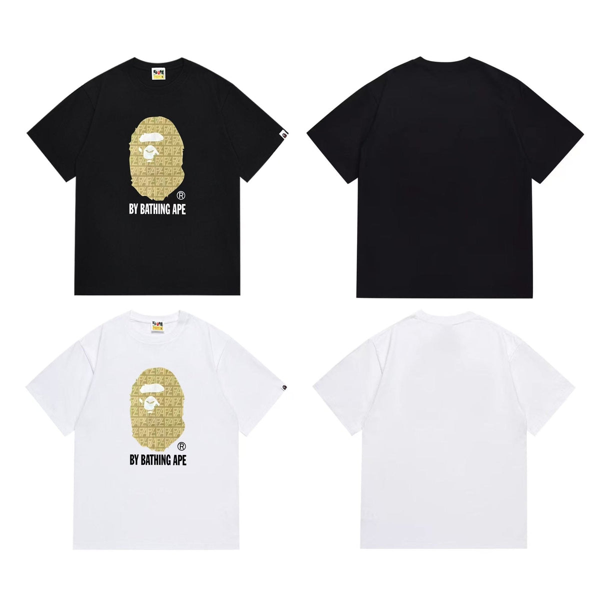 BAPE Gold Ape Head Graphic T-Shirt