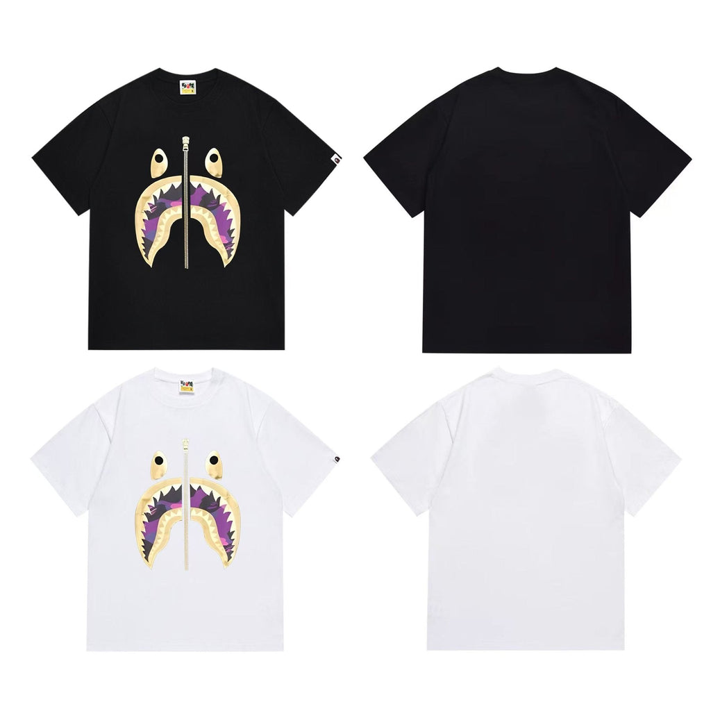 BAPE Shark Mouth Zipper Graphic T-Shirt