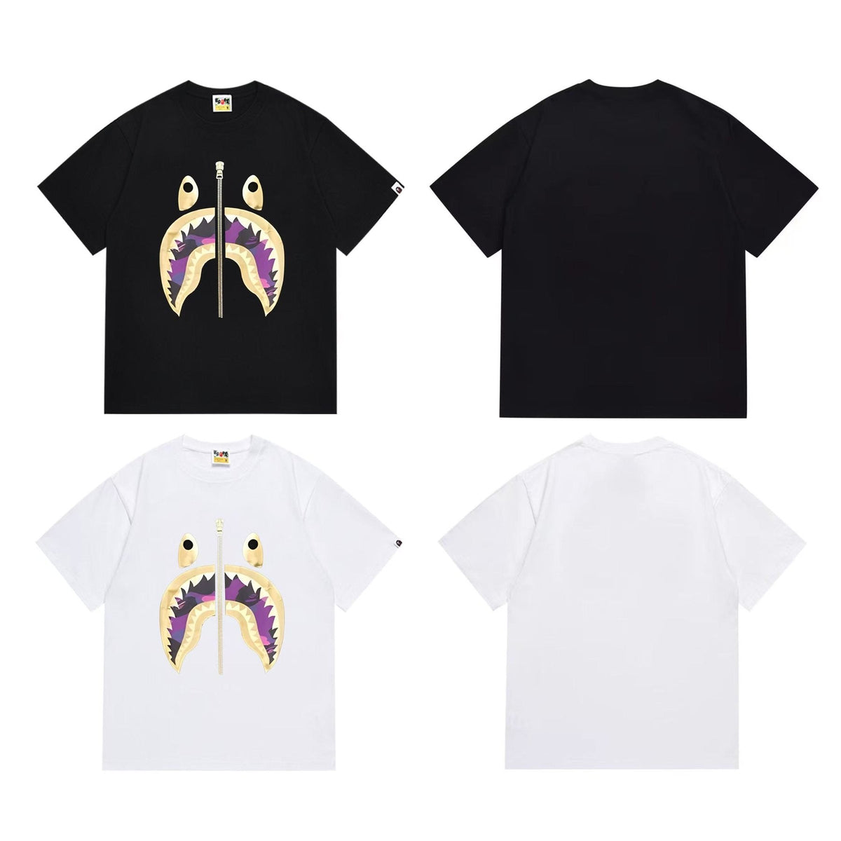 BAPE Shark Mouth Zipper Graphic T-Shirt