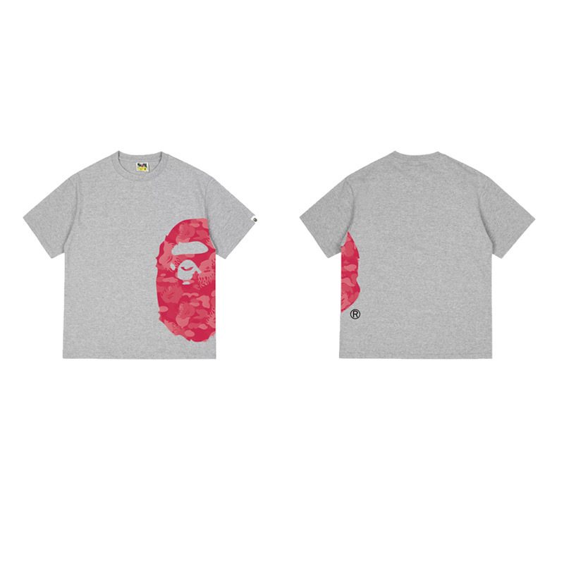 BAPE Pink Ape Face Side Graphic T-Shirt