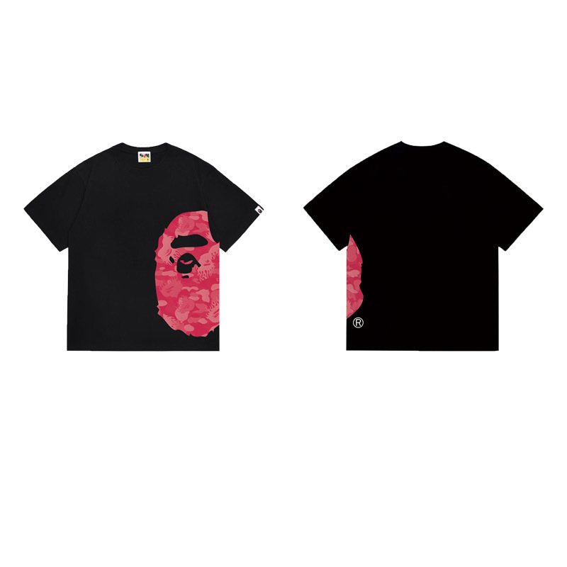 BAPE Pink Ape Face Side Graphic T-Shirt