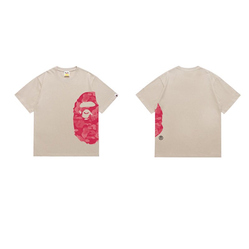 BAPE Pink Ape Face Side Graphic T-Shirt