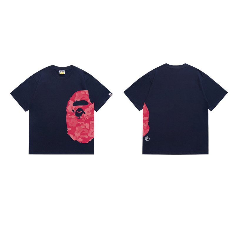 BAPE Pink Ape Face Side Graphic T-Shirt