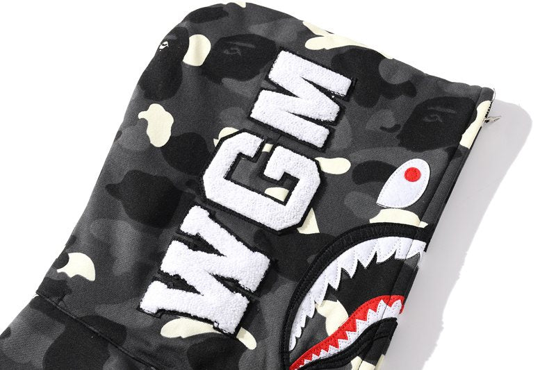 BAPE WGM Shark Camo Full-Zip Hoodie