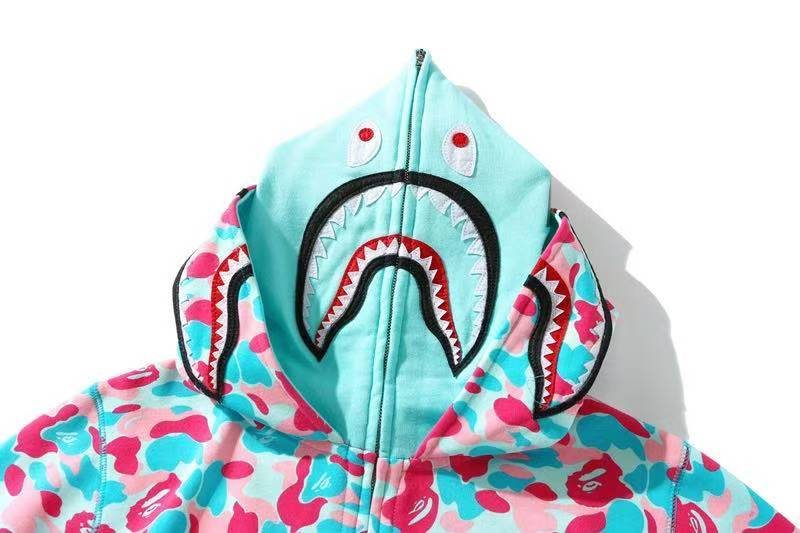 BAPE Mint Camo Shark Full-Zip Hoodie