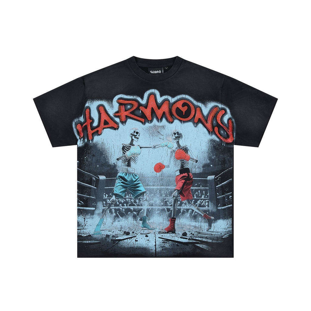 HARMONY Boxing Skeleton Graphic T-Shirt