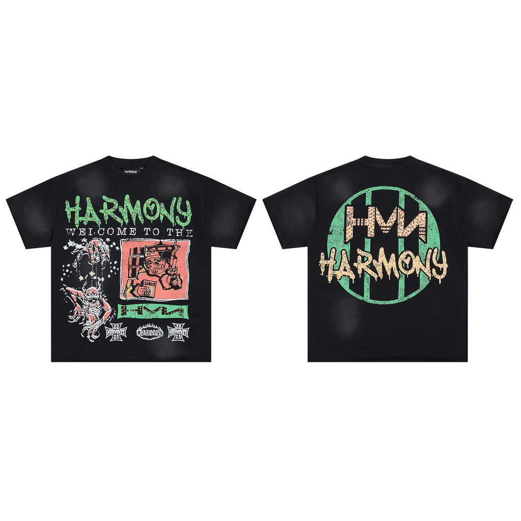 HARMONY Raw-Edge Graphic T-Shirt