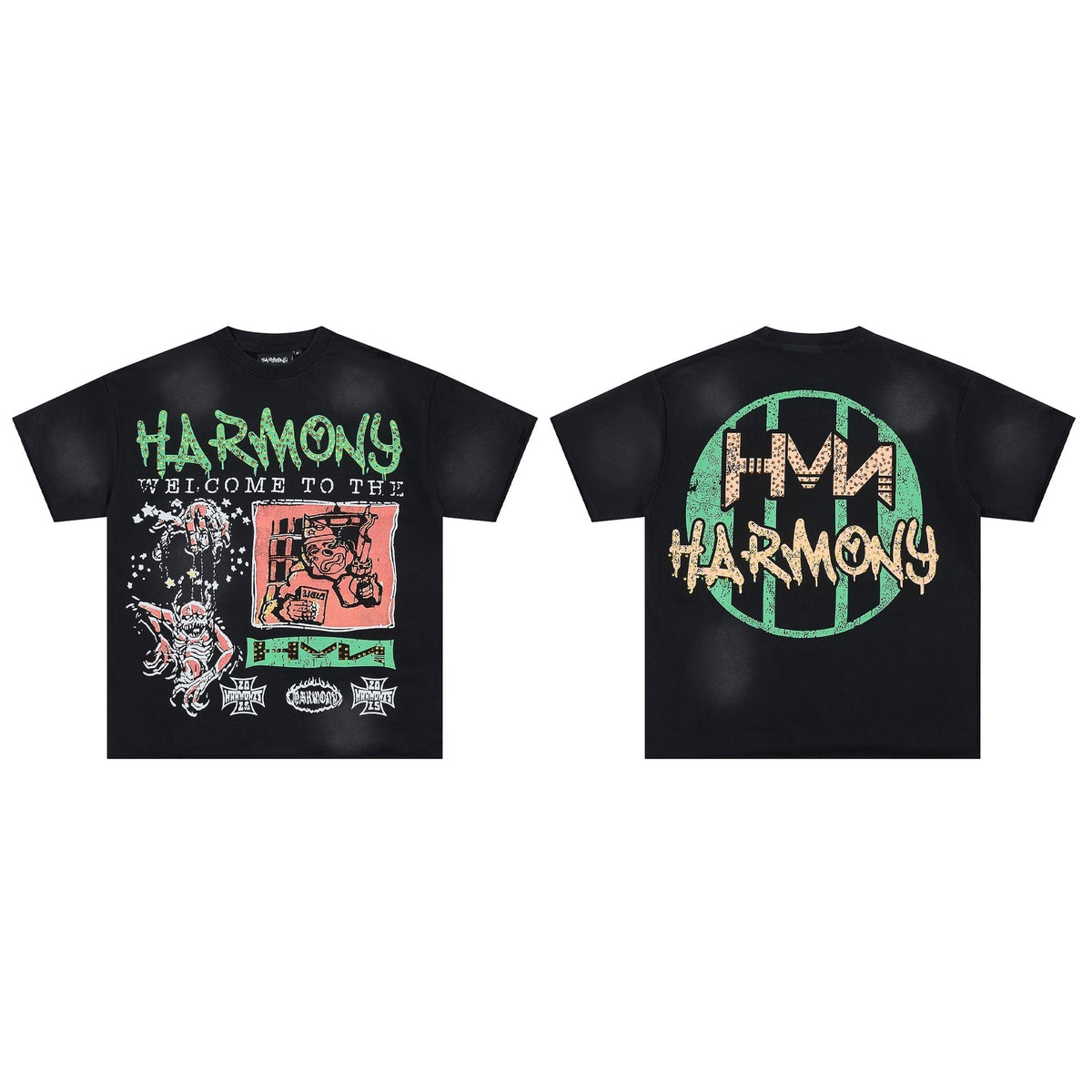 HARMONY Raw-Edge Graphic T-Shirt