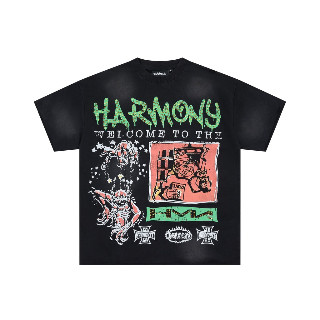 HARMONY Raw-Edge Graphic T-Shirt