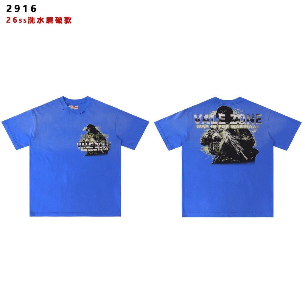 Valley Dreams Soldier Graphic Distressed T-Shirt