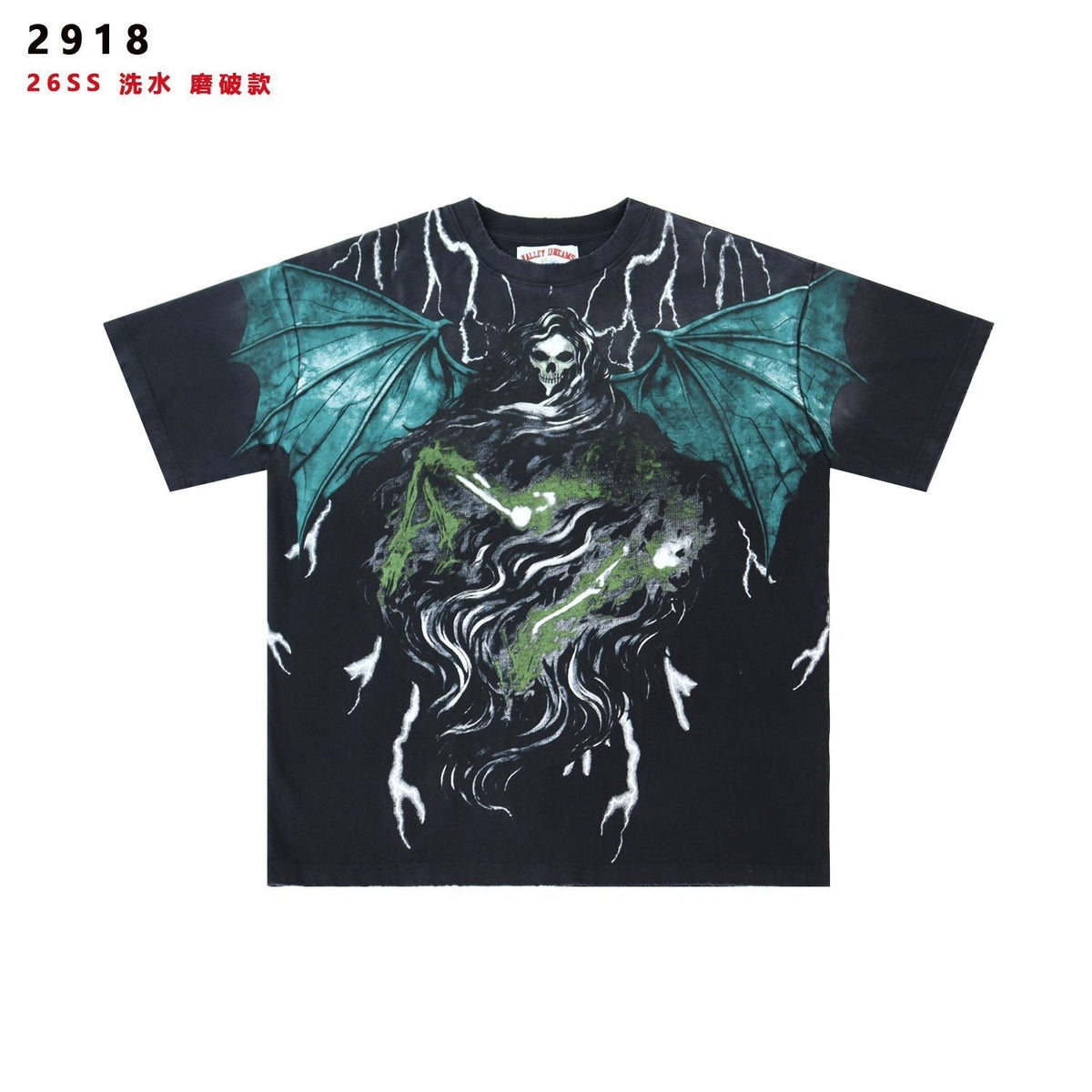 Valley Dreams Gothic Bat Skull Graphic T-Shirt