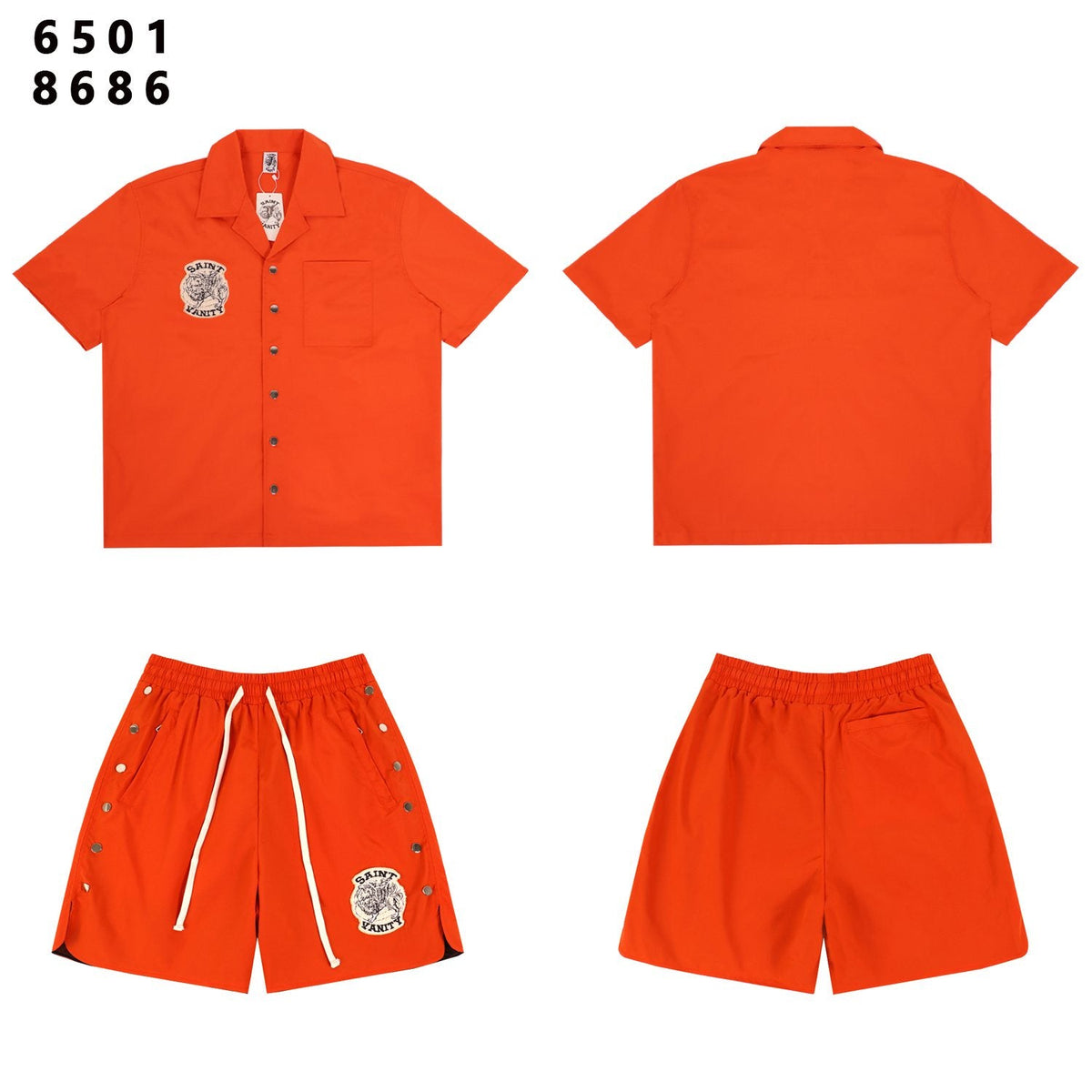 SAINT Tiger Patch Short-Sleeve Shirt & Shorts Set