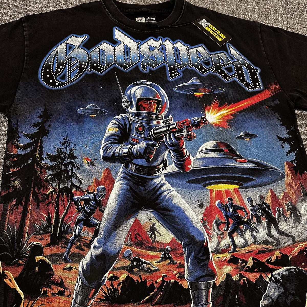 Godspeed Astronaut UFO Graphic T-Shirt