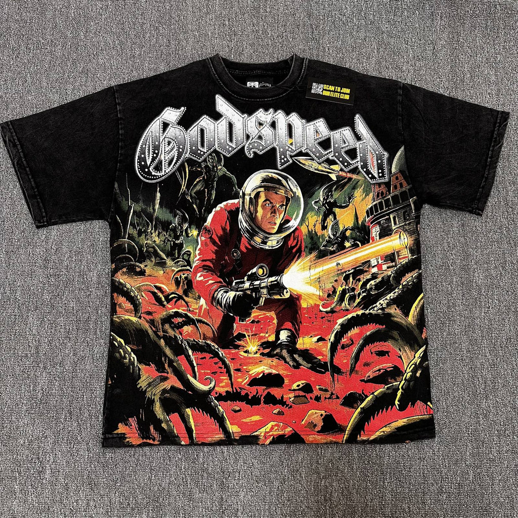 Godspeed Astronaut Monster Graphic T-Shirt