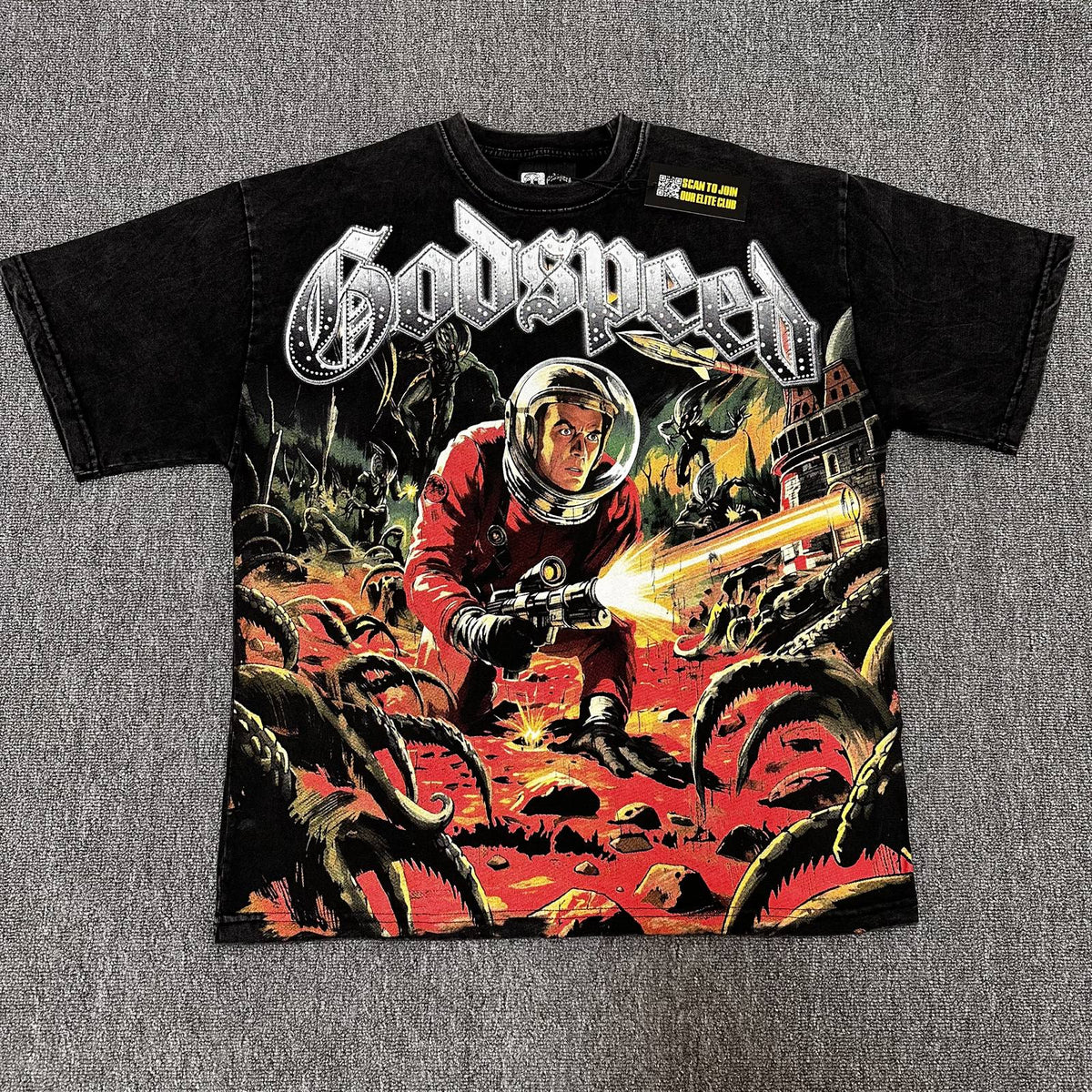 Godspeed Astronaut Monster Graphic T-Shirt