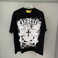 GUAPI Distressed Rhinestone Graphic T-Shirt