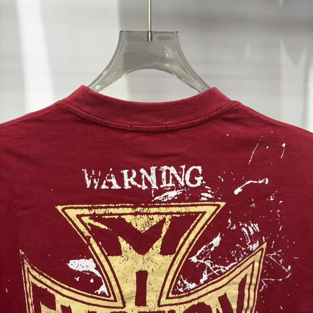 Mixed Emotion Warning Graphic Short-Sleeve T-Shirt
