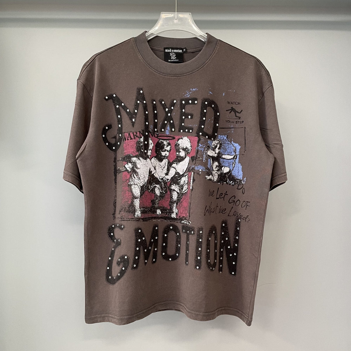 Mixed Emotion Warning Graphic Short-Sleeve T-Shirt