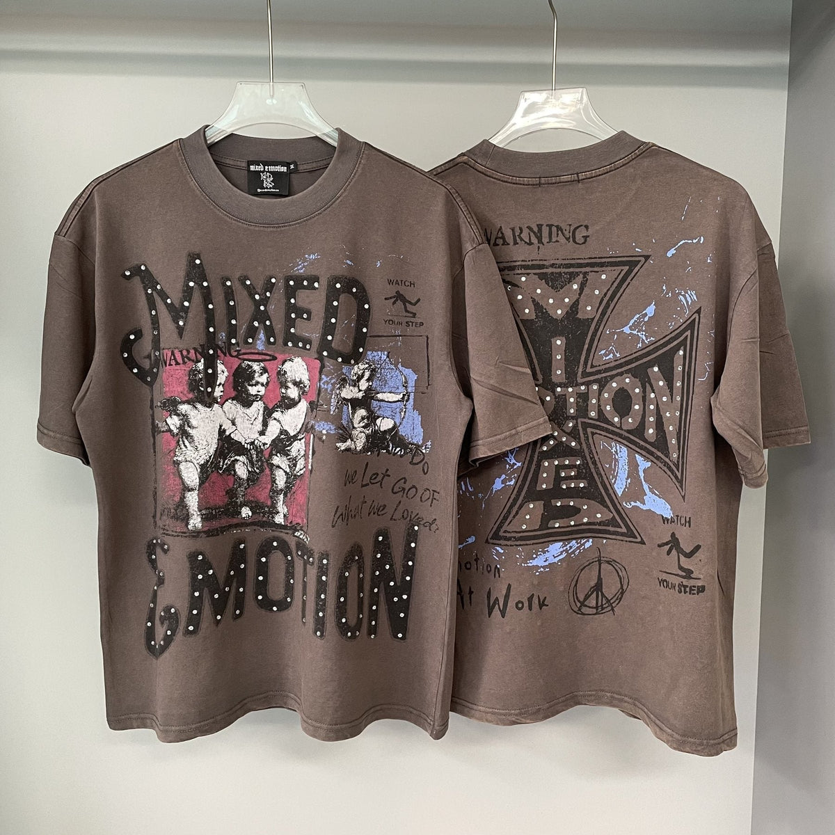 Mixed Emotion Warning Graphic Short-Sleeve T-Shirt