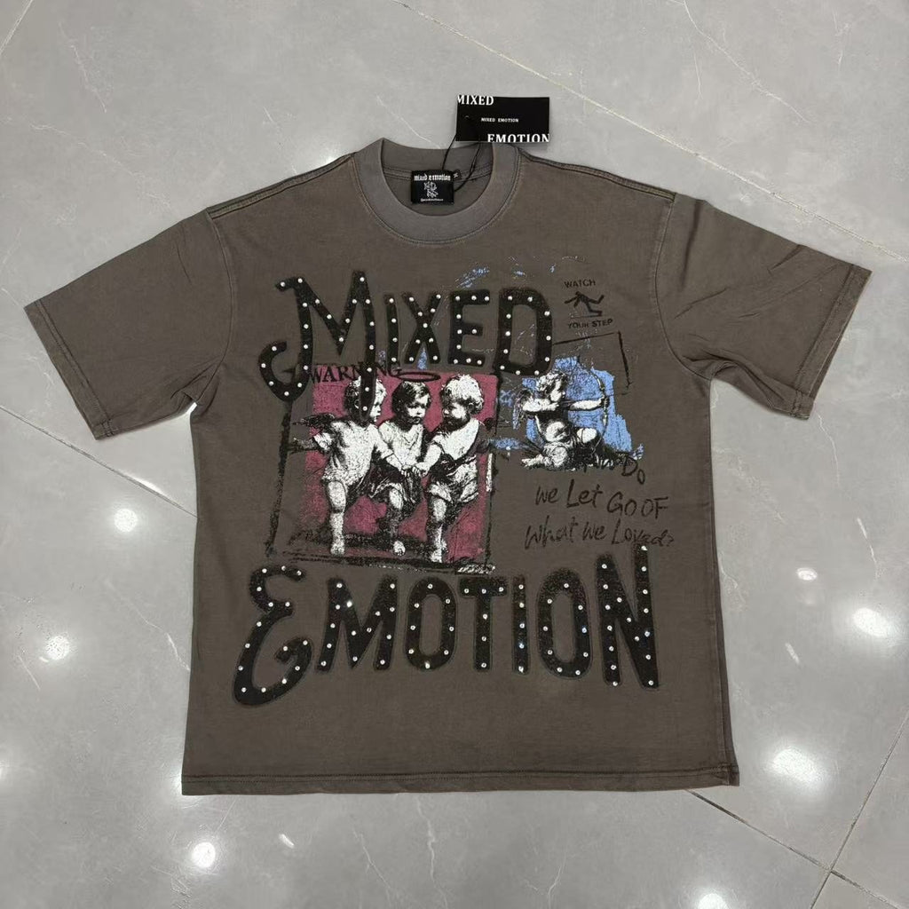 Mixed Emotion Warning Graphic Short-Sleeve T-Shirt