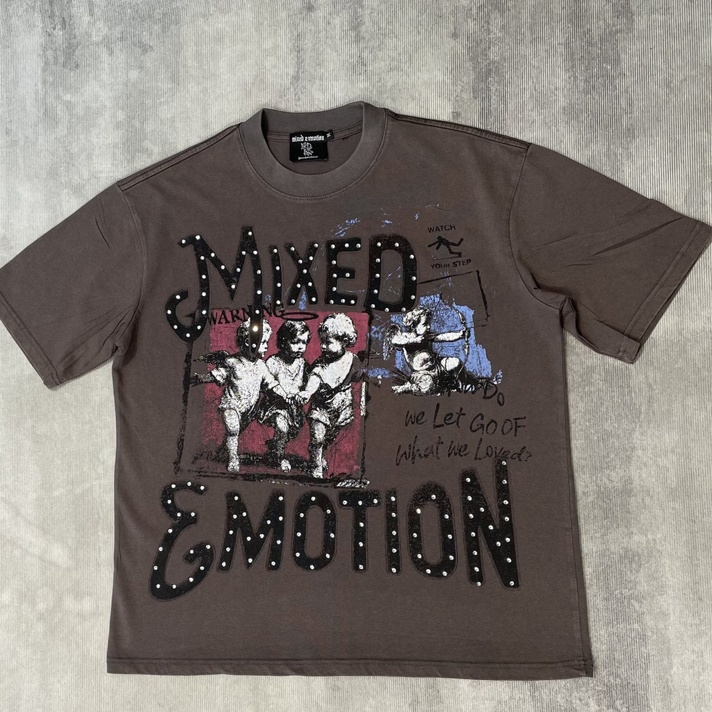 Mixed Emotion Warning Graphic Short-Sleeve T-Shirt