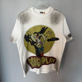 Rough Play Off-White Washed Rhinestone Graphic T-Shirt
