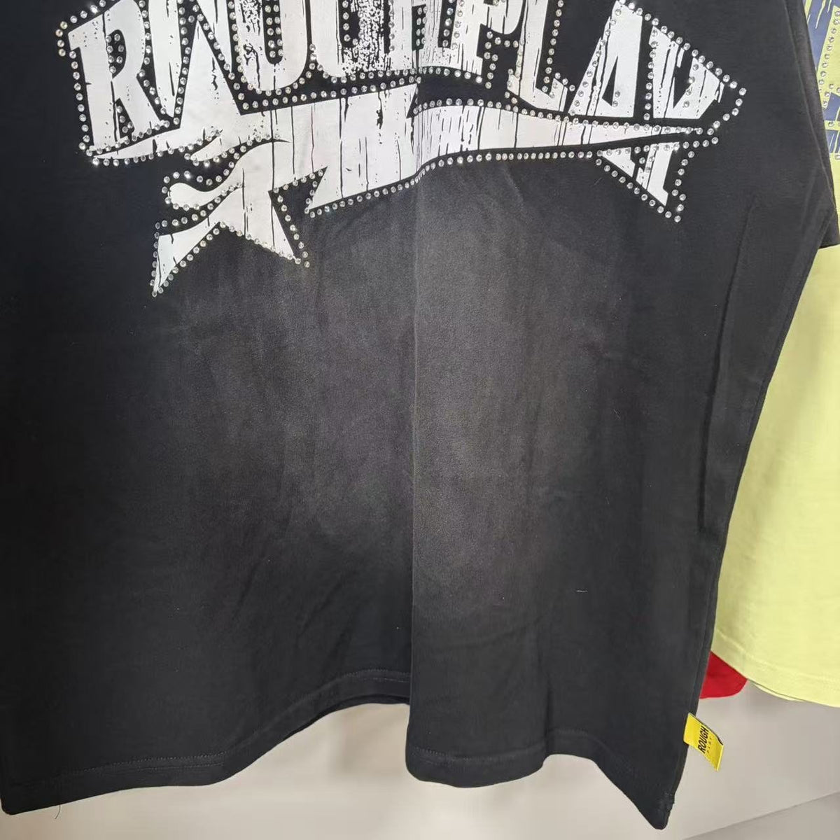 Rough Play Rhinestone Letter Graphic T-Shirt