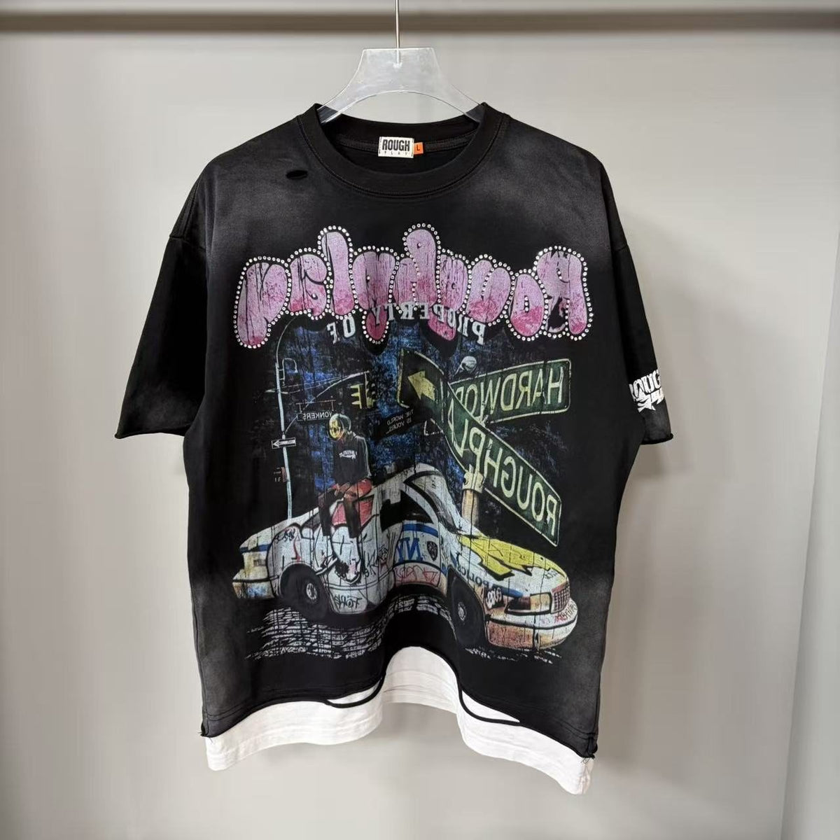 Rough Play Car & Road Sign Graphic T-Shirt