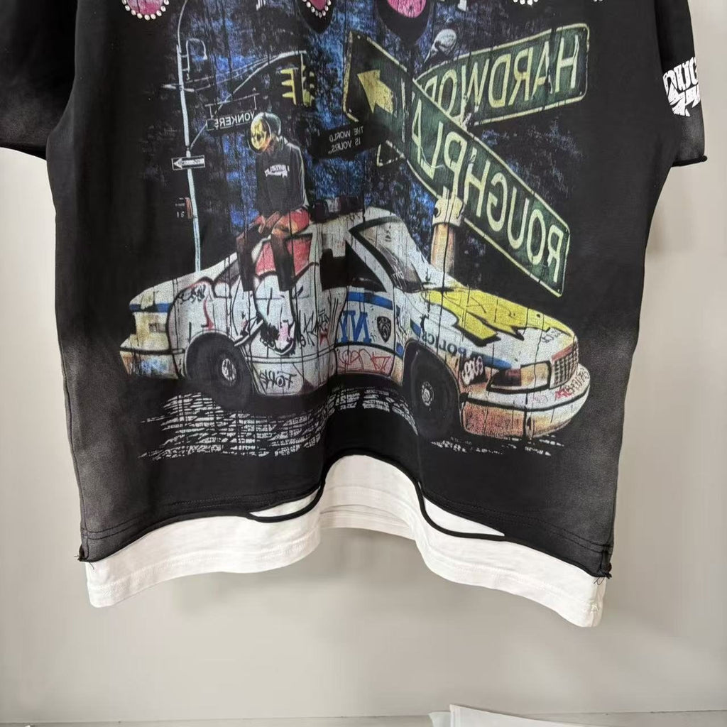 Rough Play Car & Road Sign Graphic T-Shirt