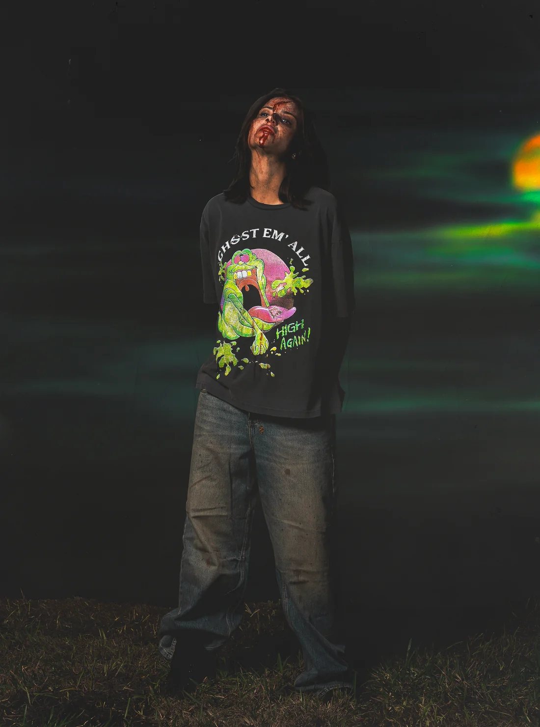 TRIPLE SEVENS Charcoal Ghost Graphic T-Shirt