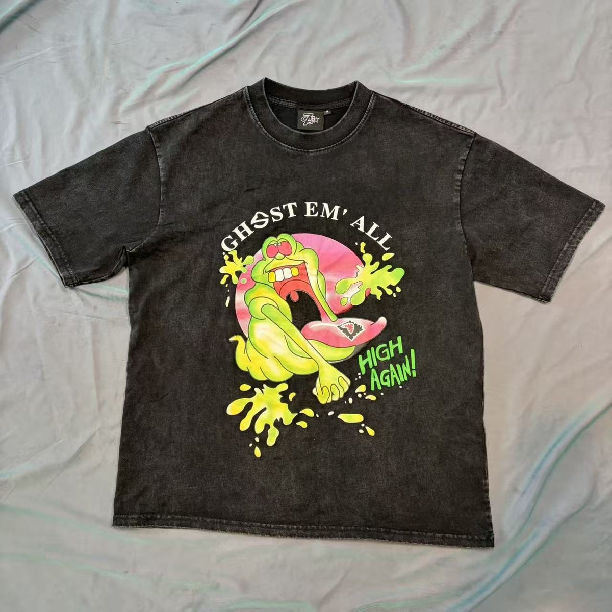 TRIPLE SEVENS Charcoal Ghost Graphic T-Shirt