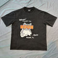 TRIPLE SEVENS Washed Black Front & Back Graphic T-Shirt