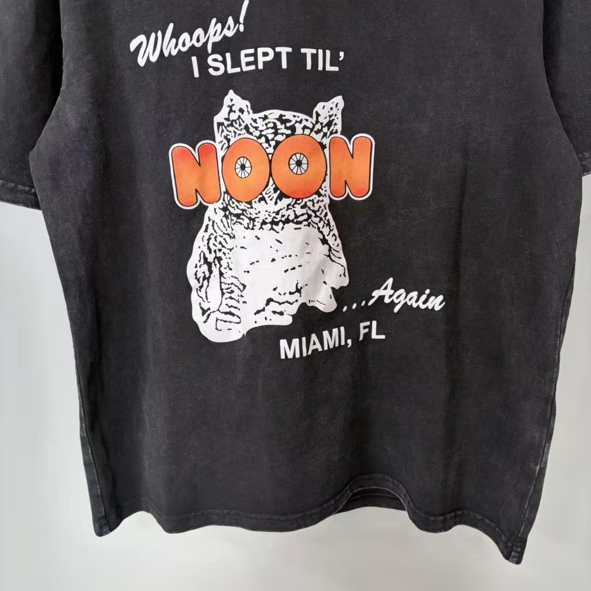 TRIPLE SEVENS Washed Black Front & Back Graphic T-Shirt