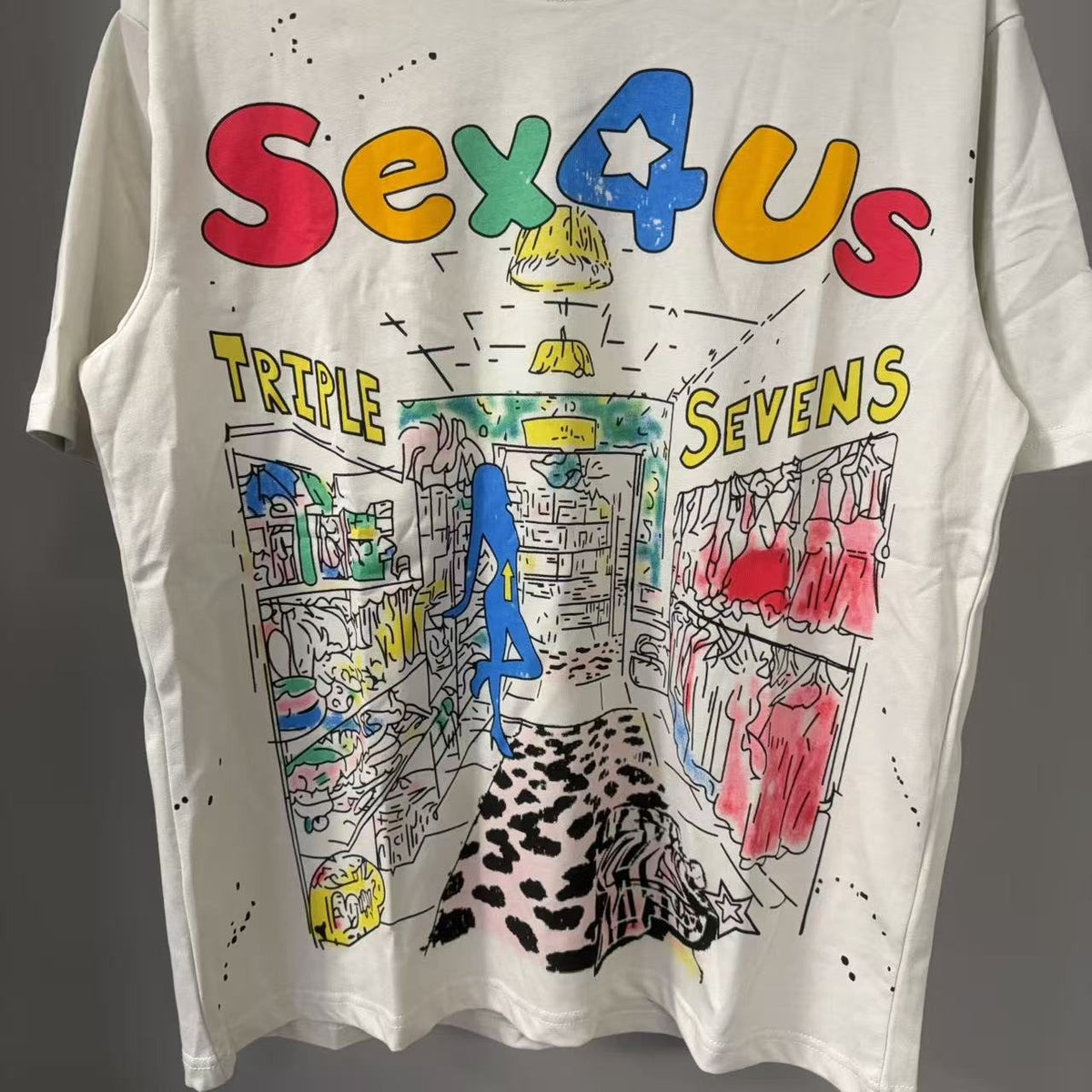 TRIPLE SEVENS Front & Back Graphic T-Shirt