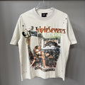 TRIPLE SEVENS Cream Front & Back Graphic T-Shirt