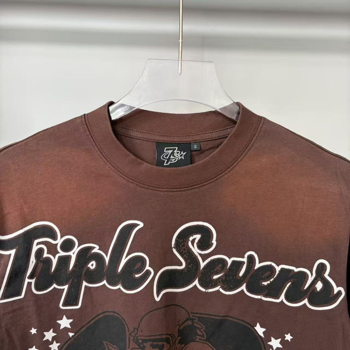 Triple Sevens Brown Front & Back Graphic T-Shirt