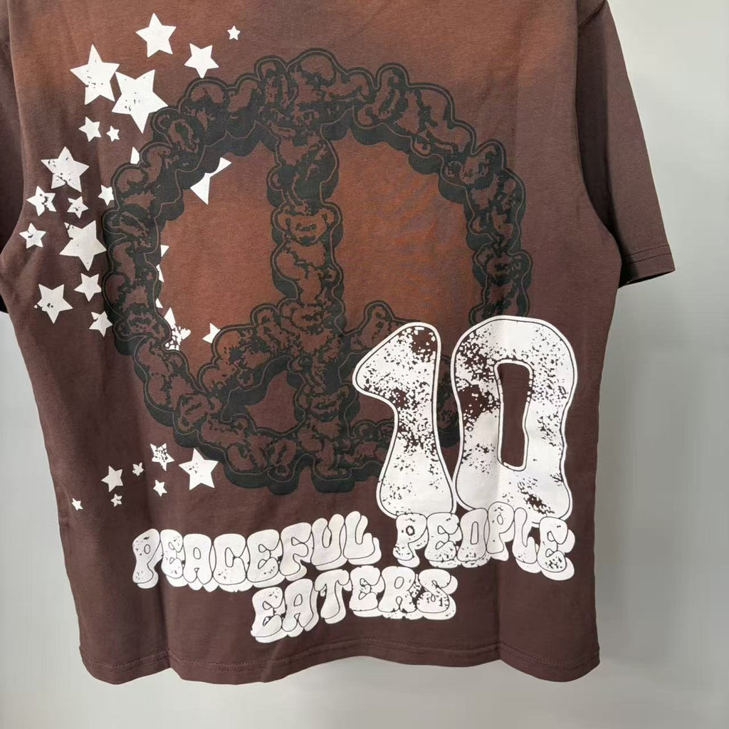 Triple Sevens Brown Front & Back Graphic T-Shirt