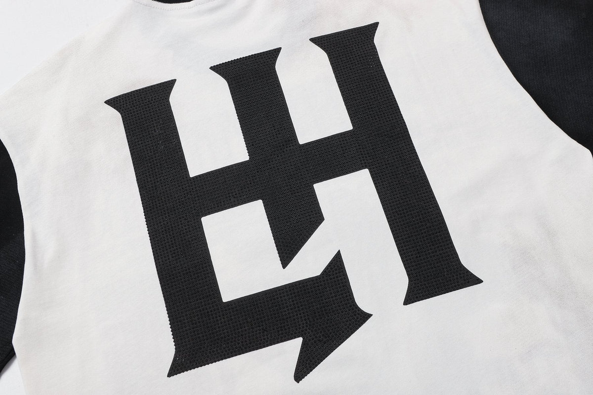 Life Hustlere Contrast-Sleeve Graphic T-Shirt