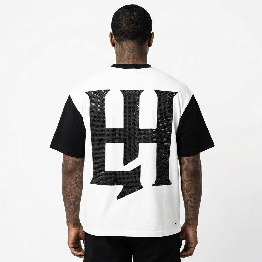 Life Hustlere Contrast-Sleeve Graphic T-Shirt