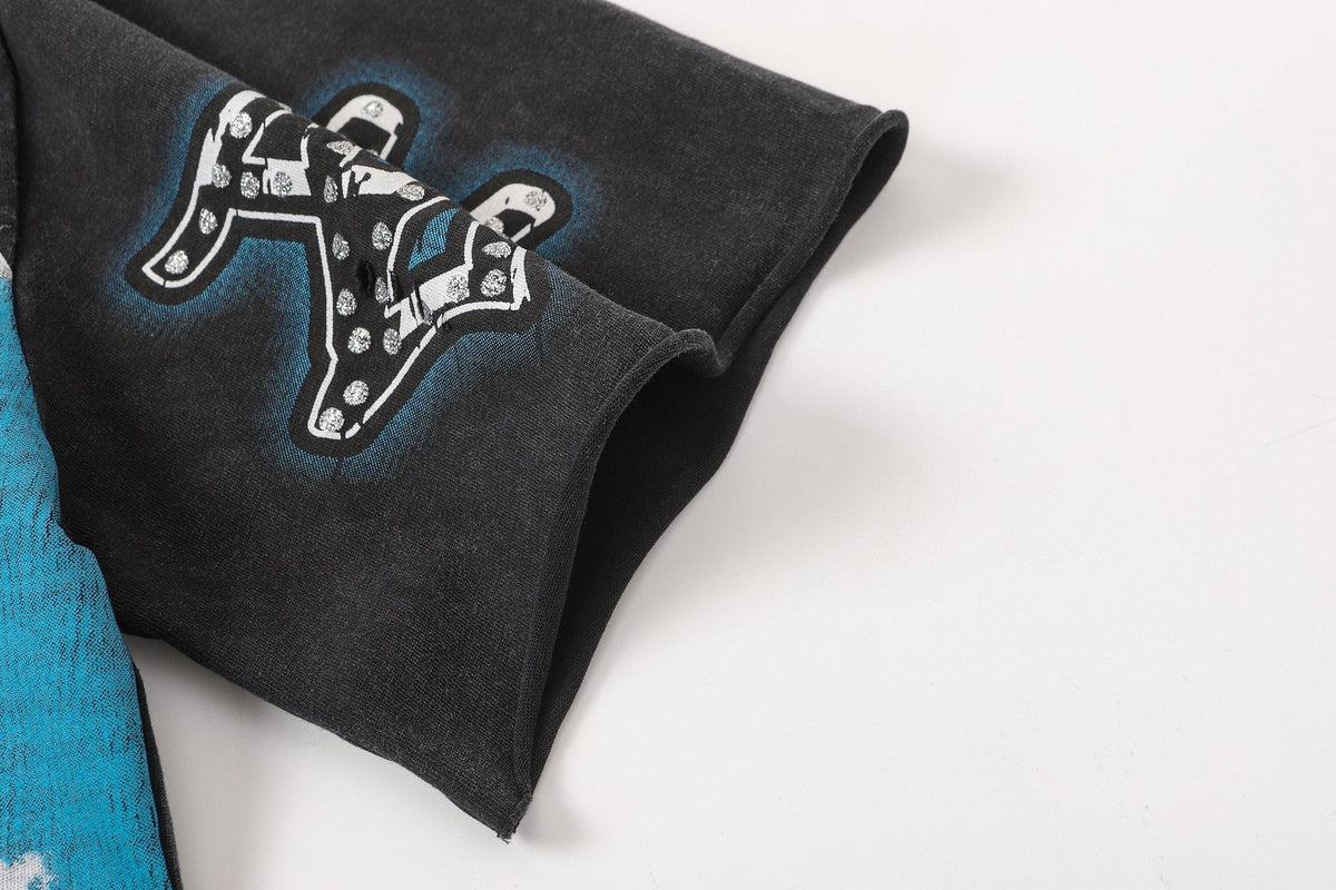 SAINT Washed Black Global Graphic T-Shirt