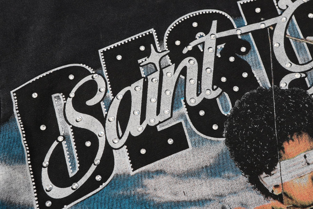 SAINT Rider & De Ores Graphic Washed Black T-Shirt