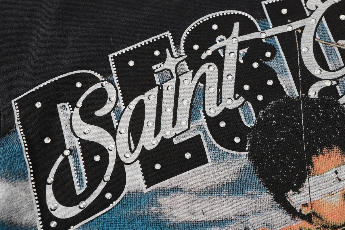 SAINT Rider & De Ores Graphic Washed Black T-Shirt