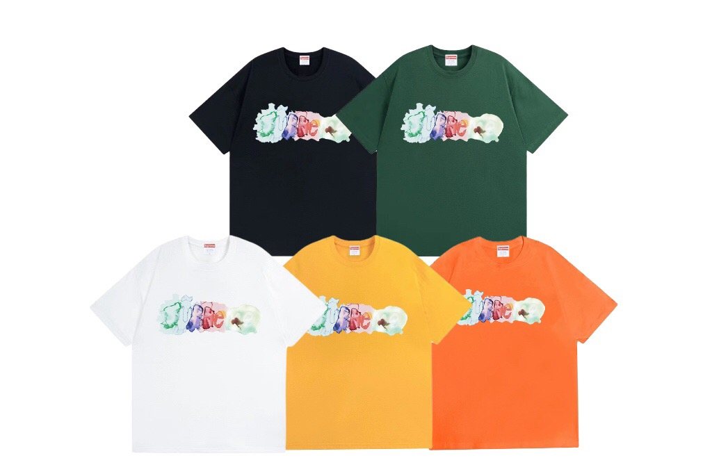 Supreme Watercolor Logo Graphic T-Shirt
