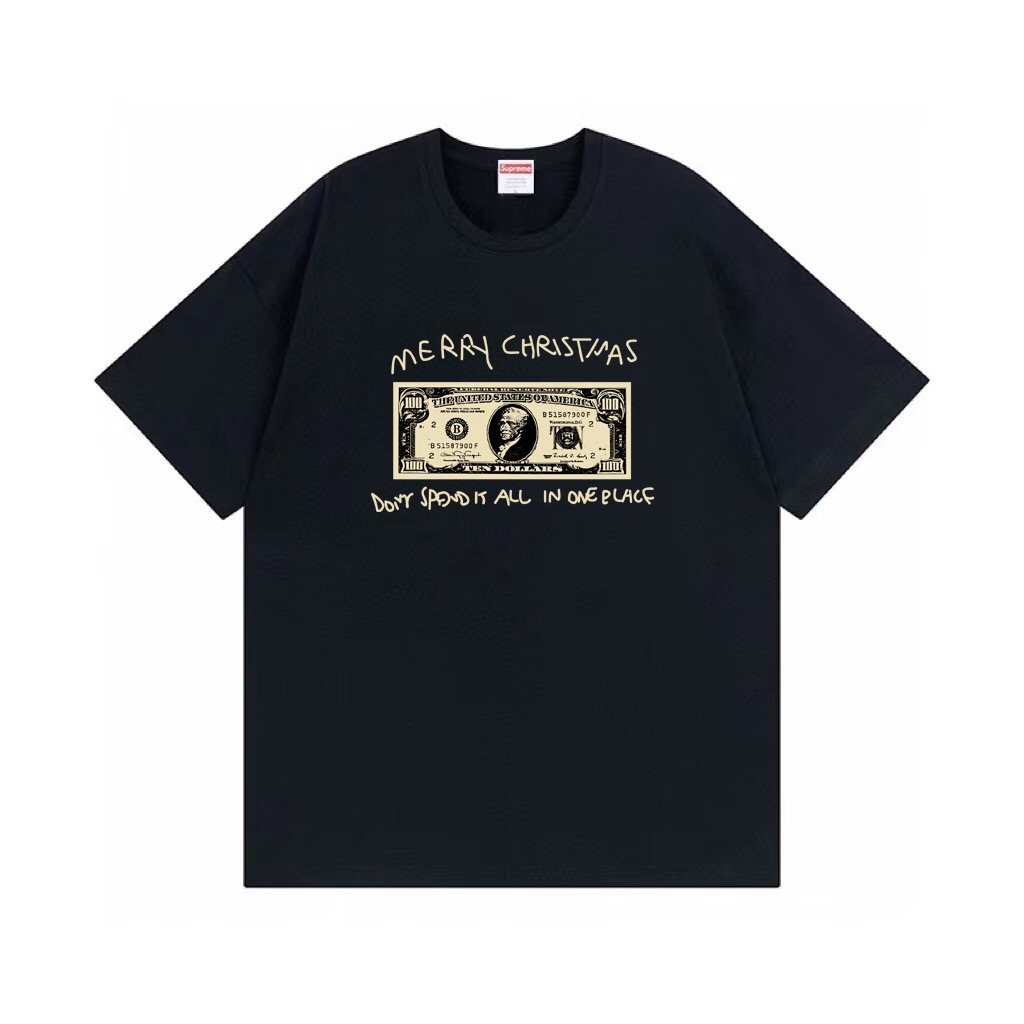 Supreme Merry Christmas Money Graphic T-Shirt