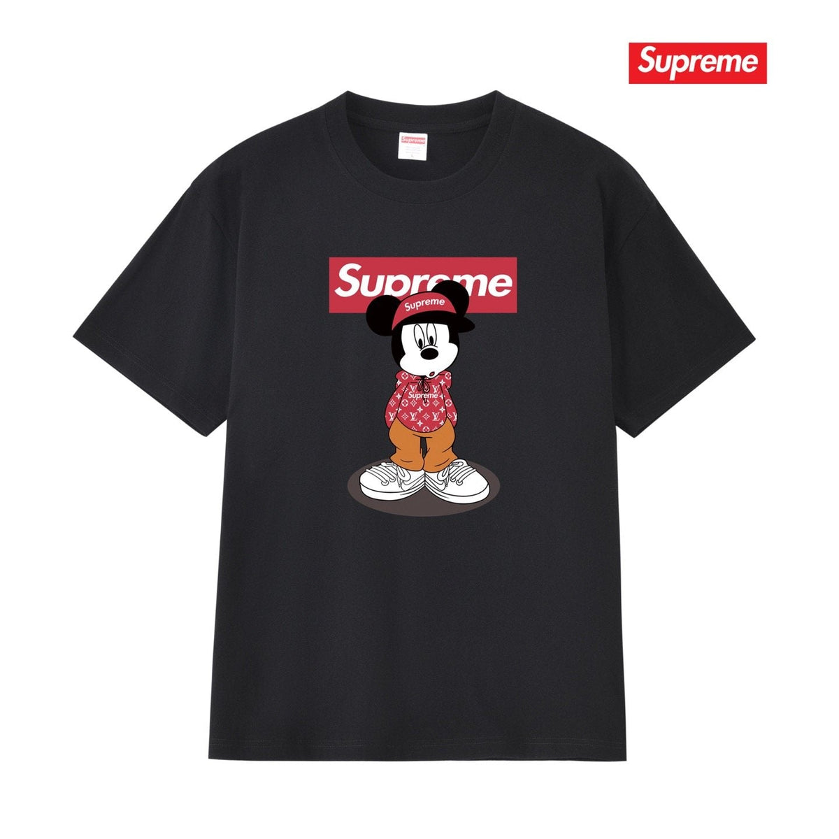 Supreme Mickey-Style Character Graphic T-Shirt