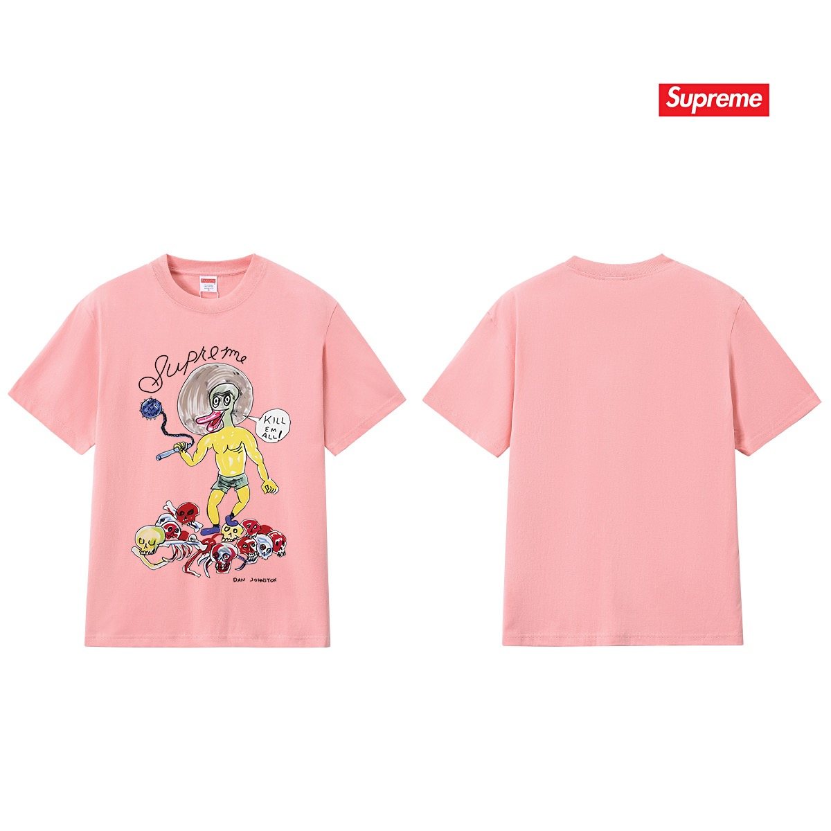 Supreme Cartoon Skull Graphic T-Shirt